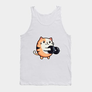 Funny Kitten with Dumbbells  for Purr-fect Workouts Tank Top